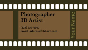 Business Card sample: Photographic Film style