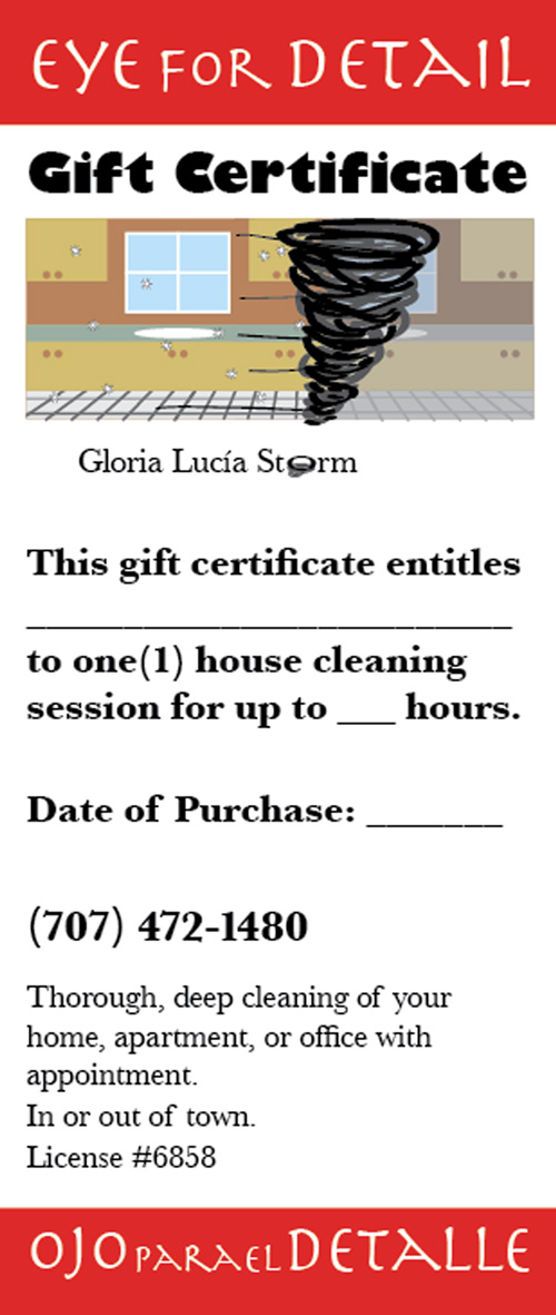 Business gift certificate