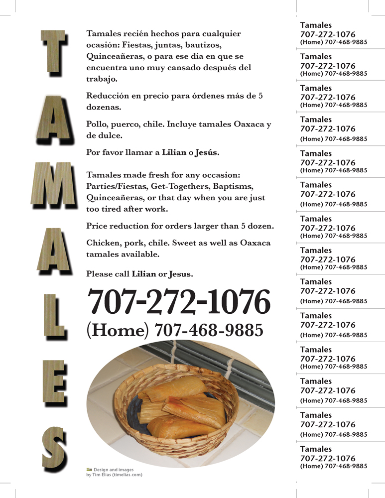 Flyer for Tamales.