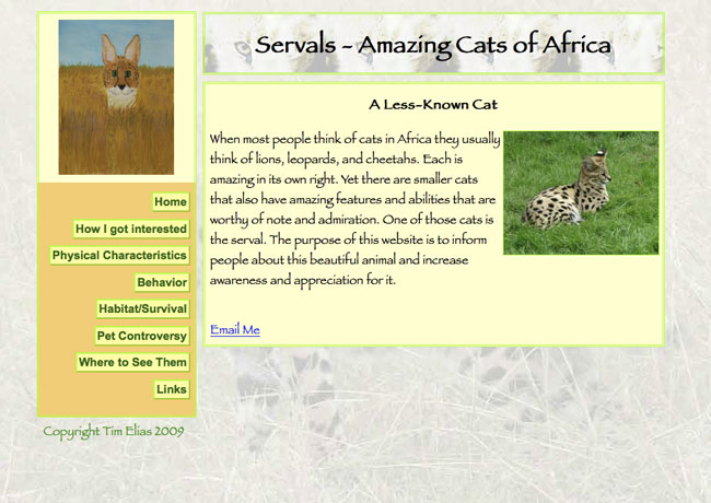Serval website screen shot