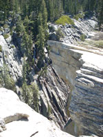 jagged rocks form the rim of taft point